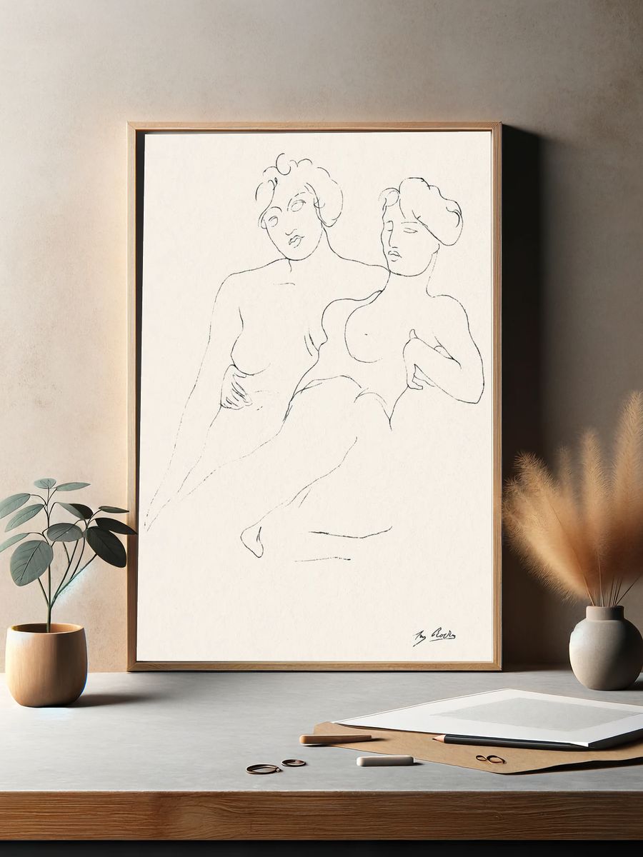 Two Women — Fine Art Print. — room view 2