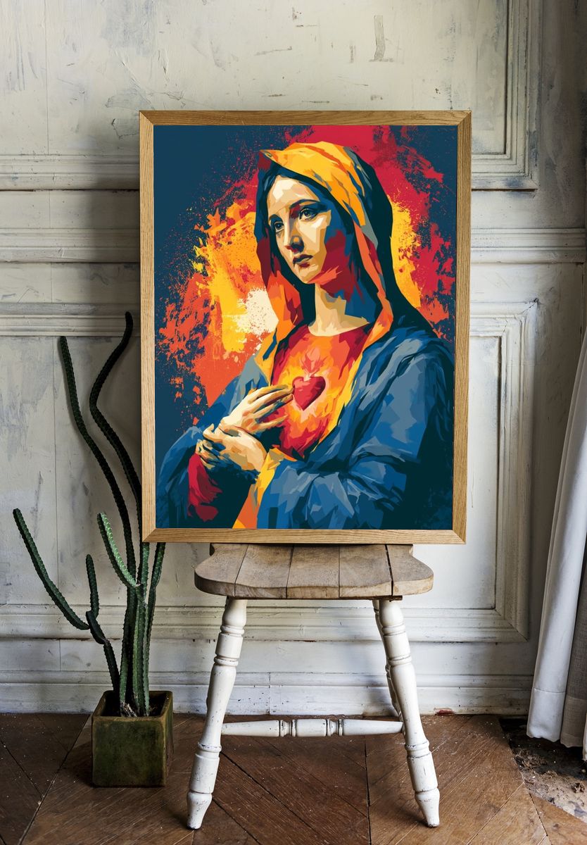 Sacred Heart Madonna Pop-Art Poster. room preview
