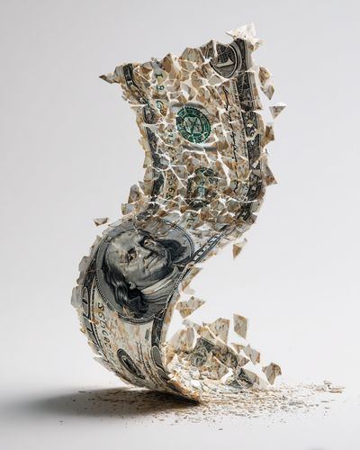Crumpled Dollar Bill — Fine Art Print. poster