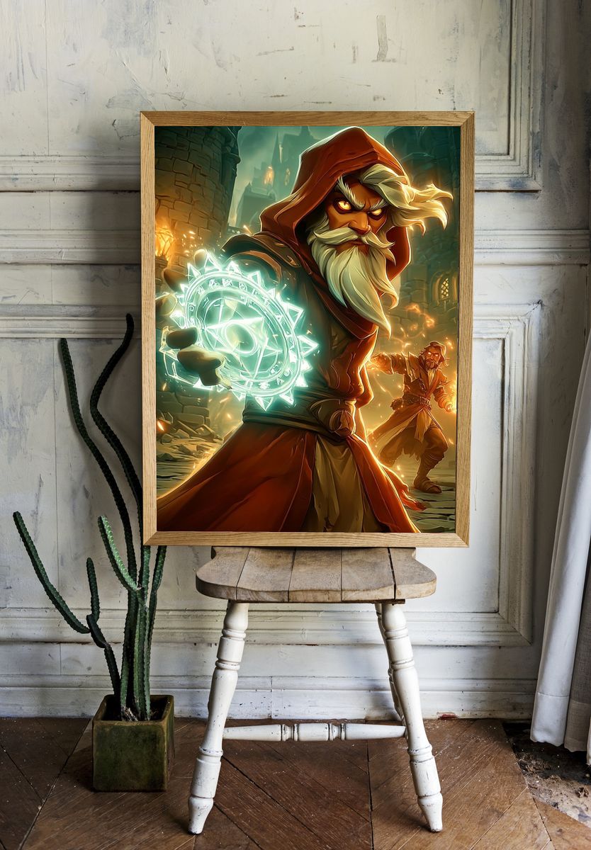 Mystical Sorcerer — Fantasy Art Print room preview