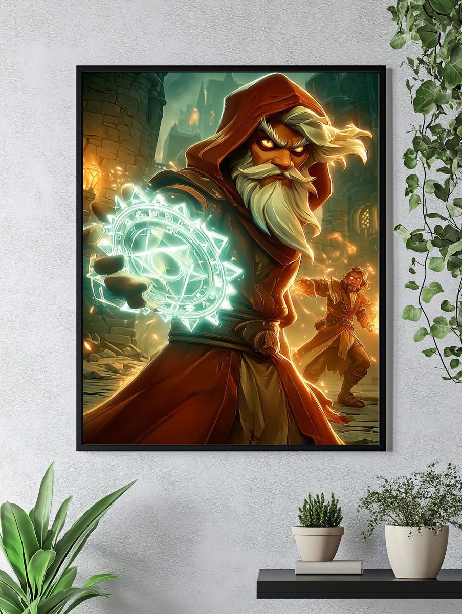 Mystical Sorcerer — Fantasy Art Print. — room view 4