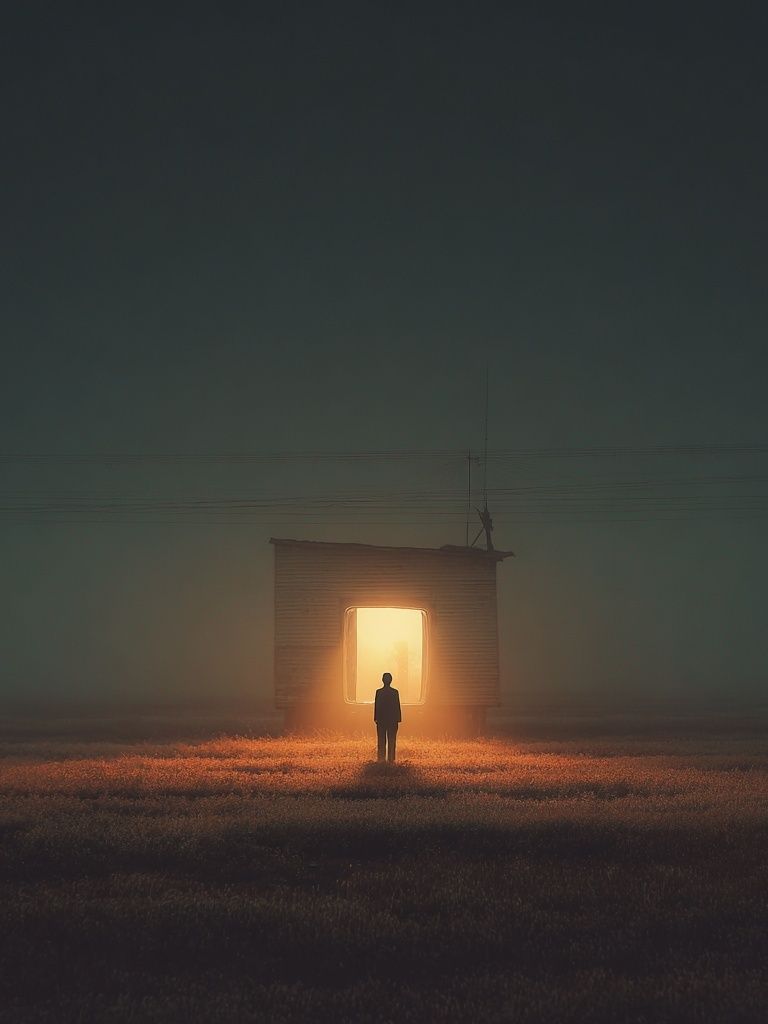 Mysterious Doorway in Fog — Fine Art Print. poster — fine-art art