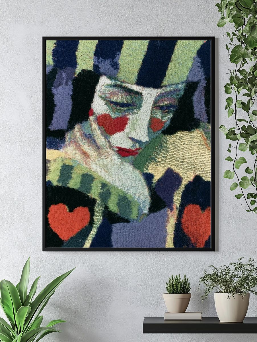 Harlequin Portrait Fine-Art Poster. — room view 4