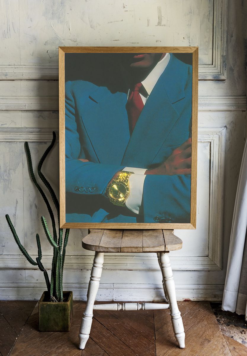 Blue Suit Portrait Photography Print. — room view 1