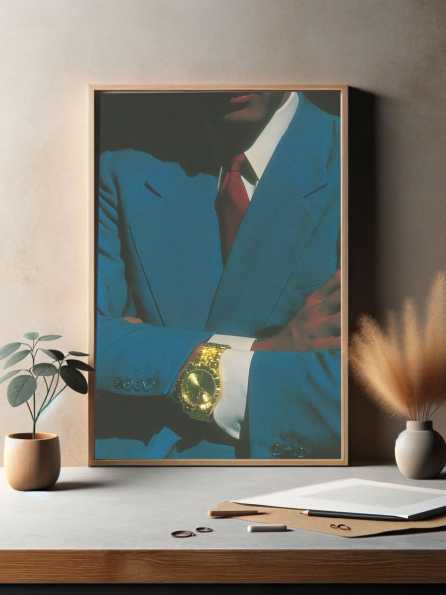 Blue Suit Portrait Photography Print. — room view 2