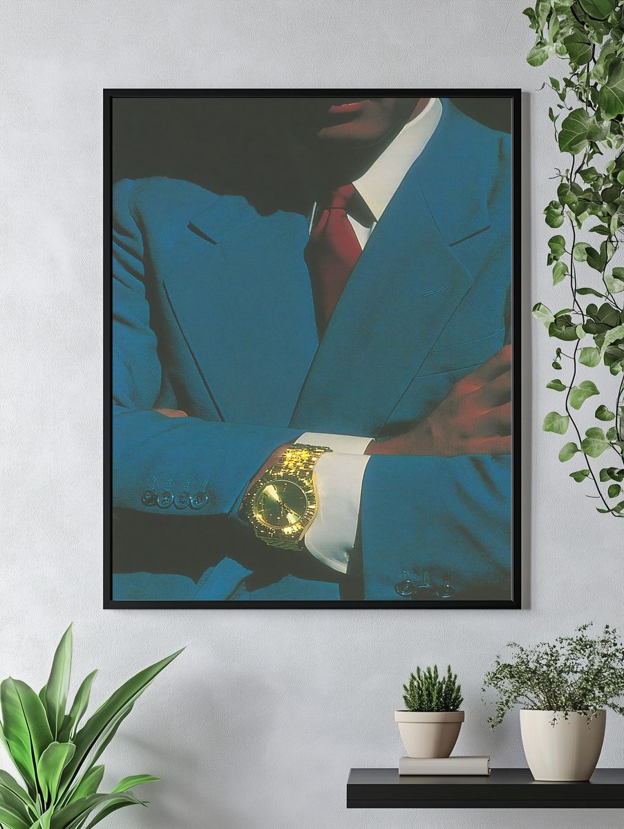 Blue Suit Portrait Photography Print. — room view 4