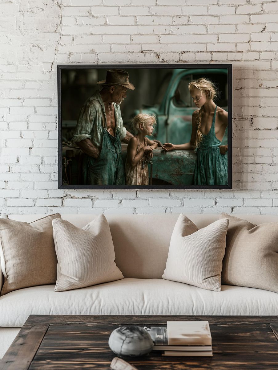Rustic Family Portrait Print. — room view 1