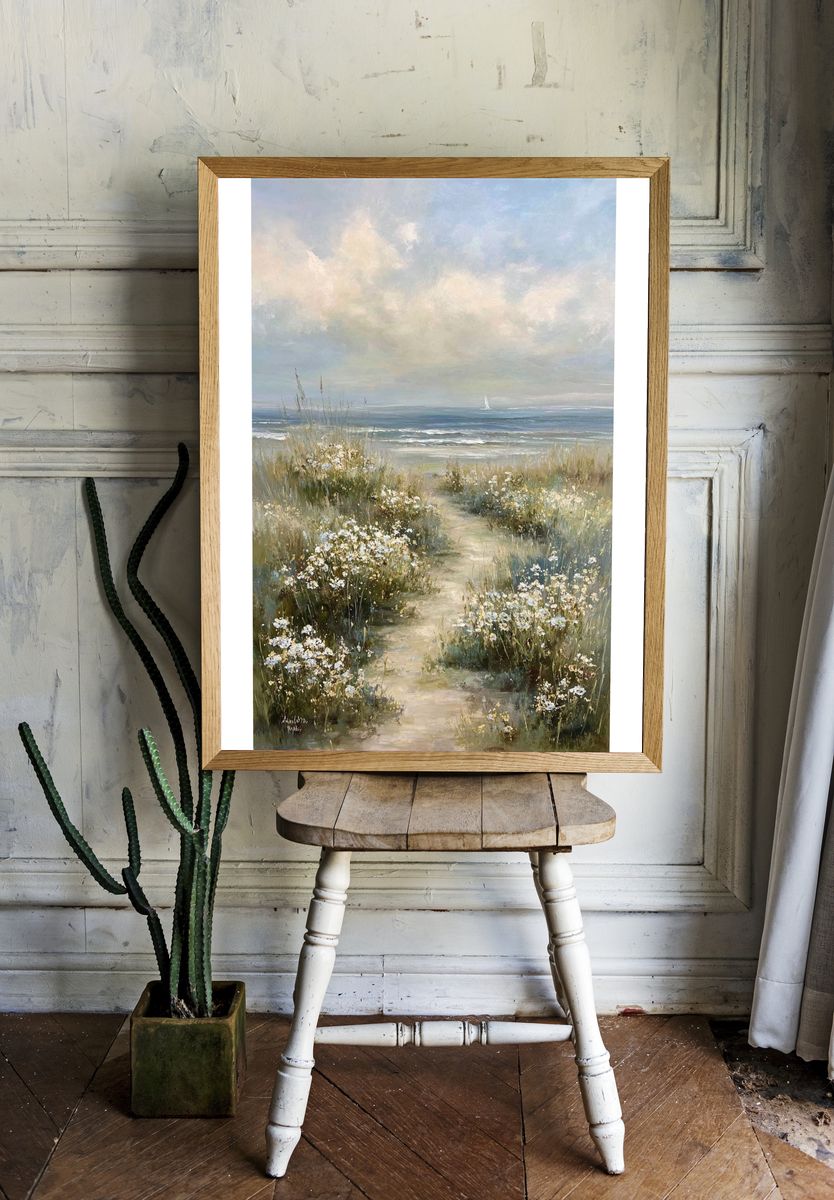 Coastal Meadow Path — Fine-Art Print. room preview