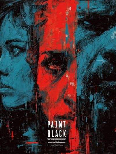 Paint Black Expressionist Poster. poster print