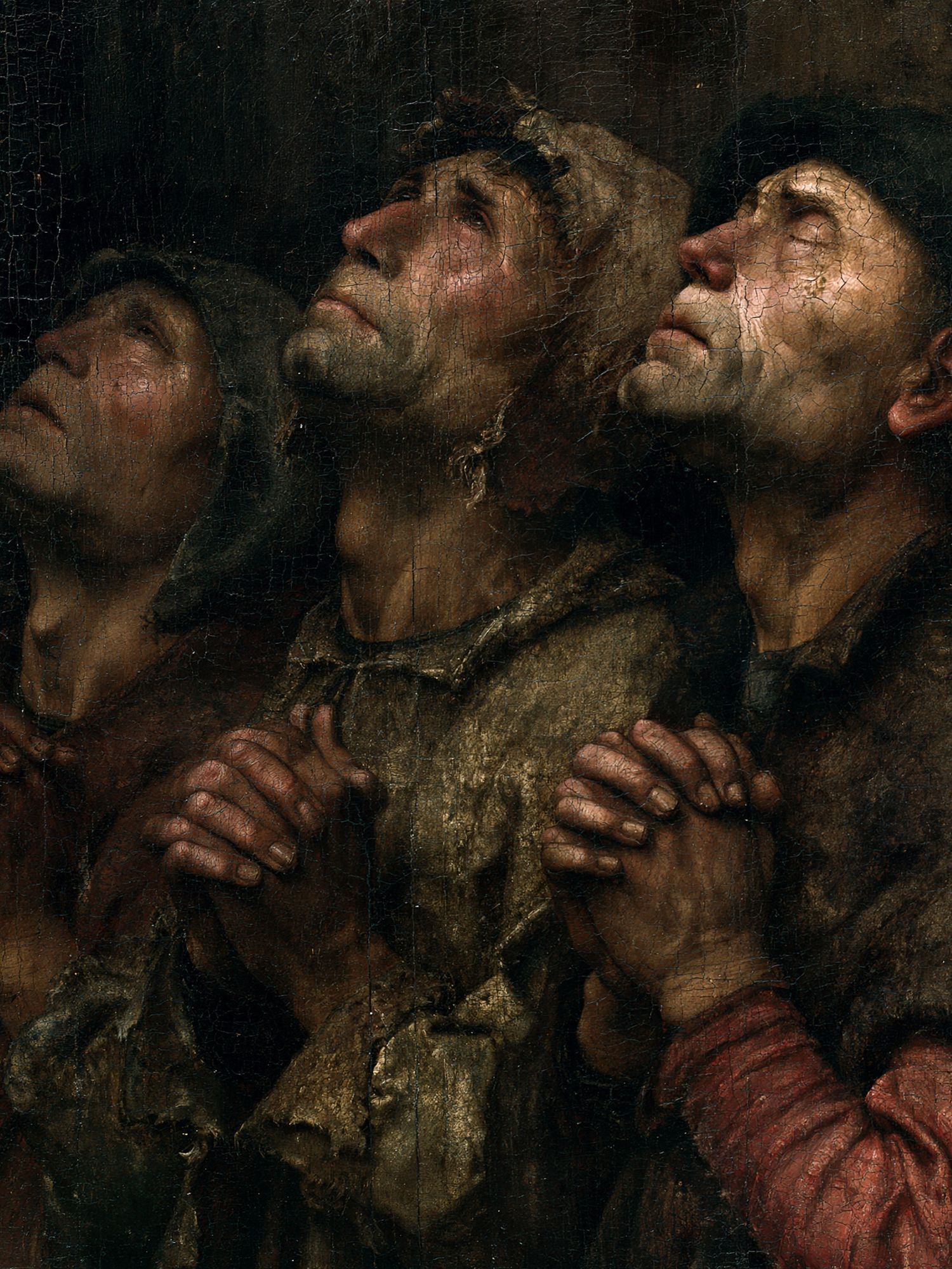 Three Men Looking Up — Baroque Print. poster — fine-art art