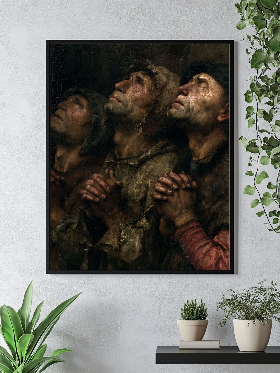 Three Men Looking Up — Baroque Print. — room view 4