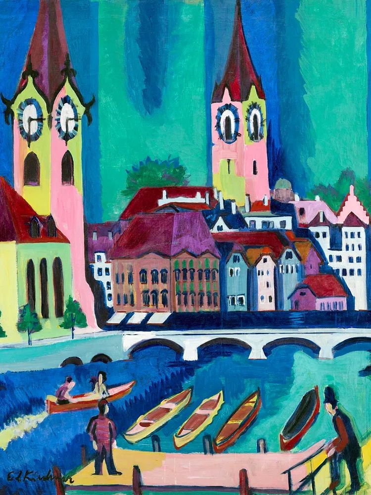 Colorful Townscape — Fine Art Print. poster detail