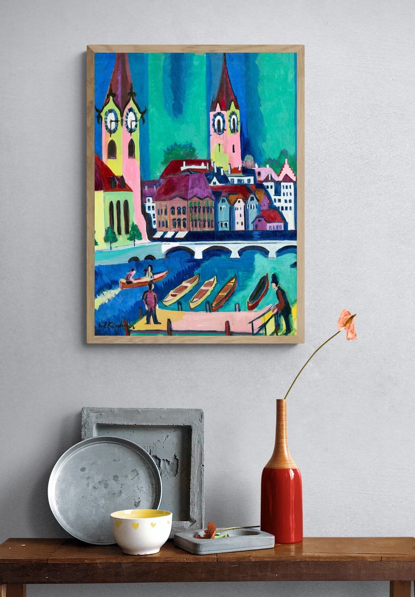 Colorful Townscape — Fine Art Print. — room view 3