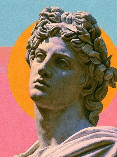 Classical Bust Pop Art Poster. poster detail