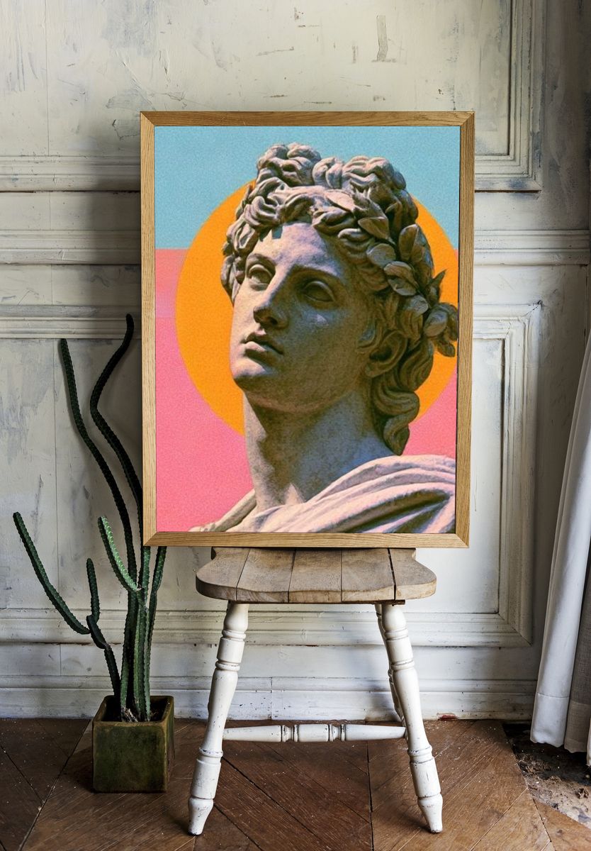 Classical Bust Pop Art Poster. — room view 1