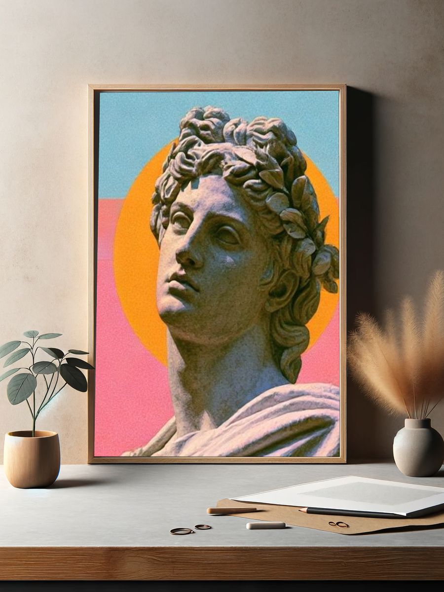 Classical Bust Pop Art Poster. — room view 2