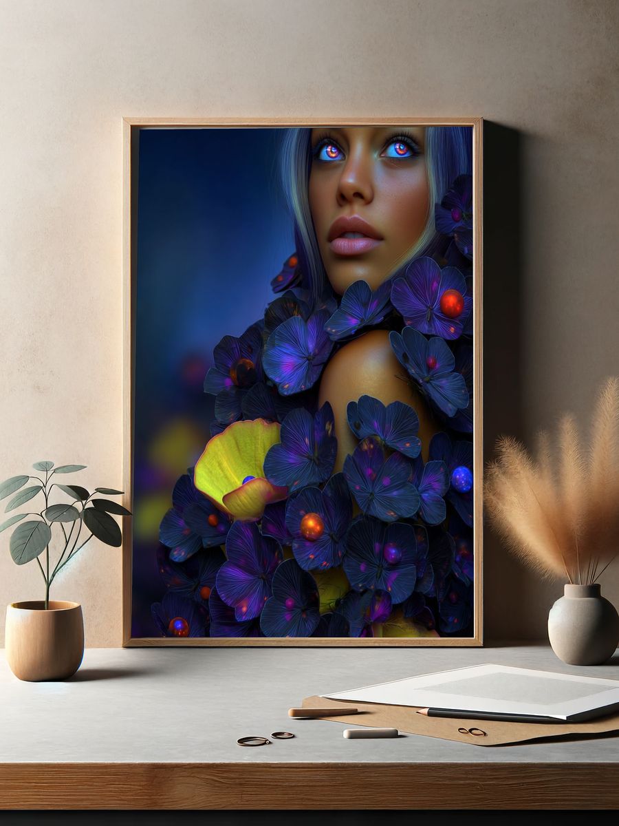 Enchanting Floral Portrait — Fine Art Print. — room view 2