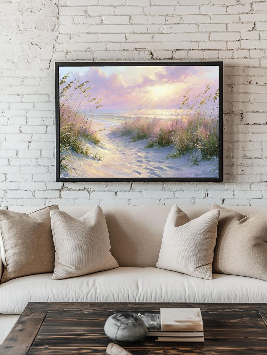 Pastel Beach Dunes — Fine-Art Print. — room view 1