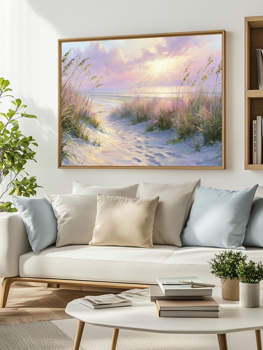Pastel Beach Dunes — Fine-Art Print. — room view 2