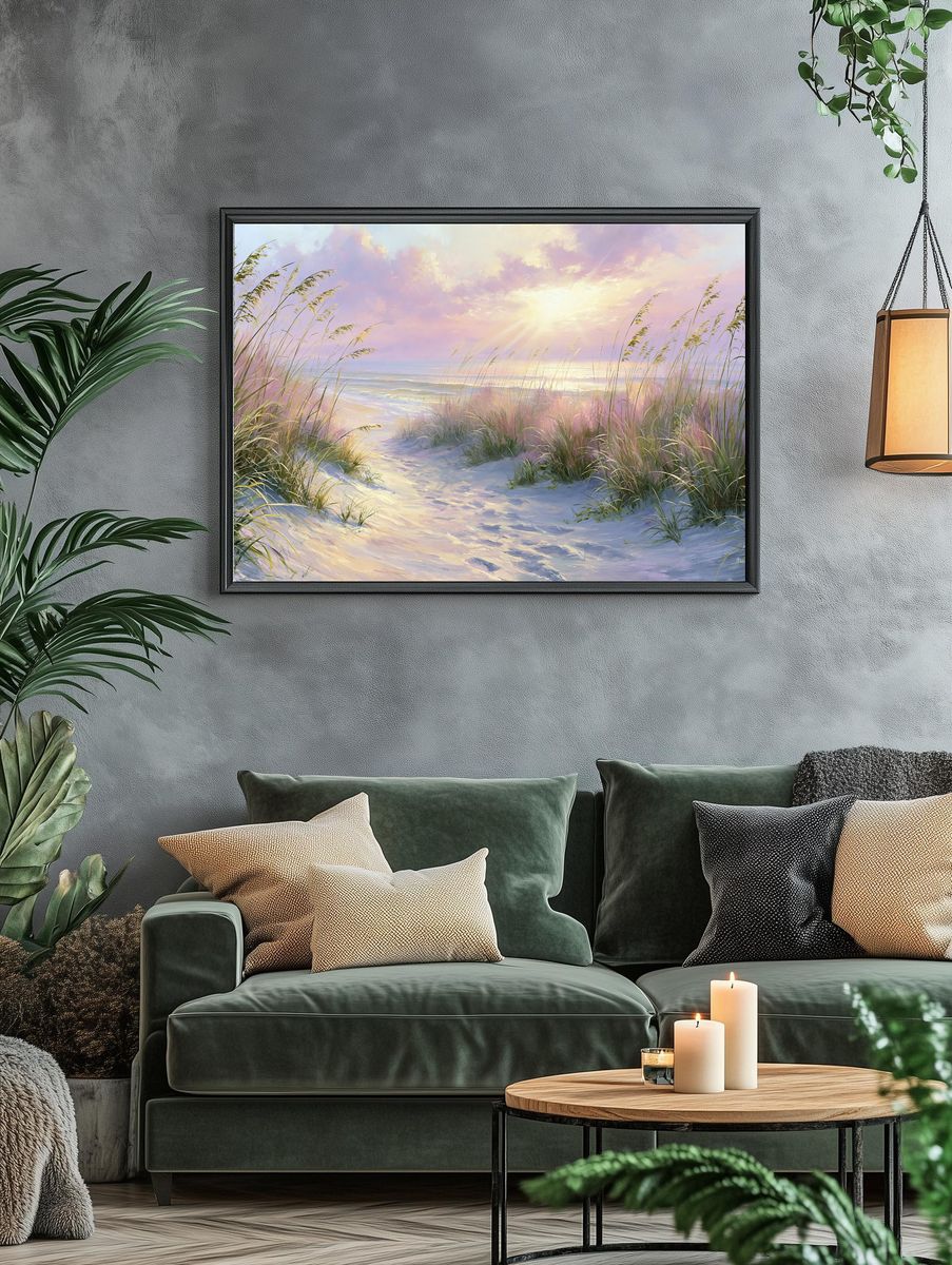 Pastel Beach Dunes — Fine-Art Print. — room view 4