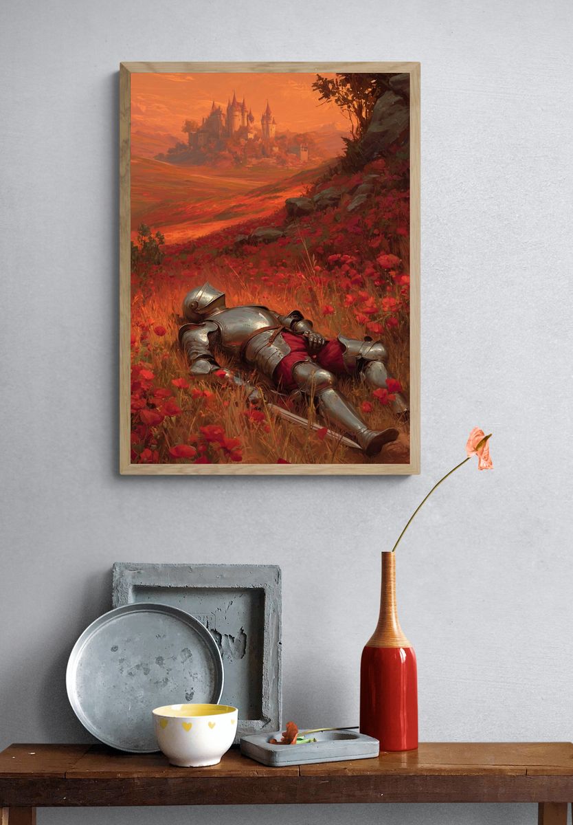 Knight in Armor — Fantasy Art Print. — room view 3