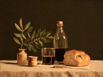 Rustic Still Life Oil Painting Poster.