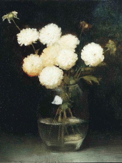 White Flowers in Vase — Fine Art Print. poster print