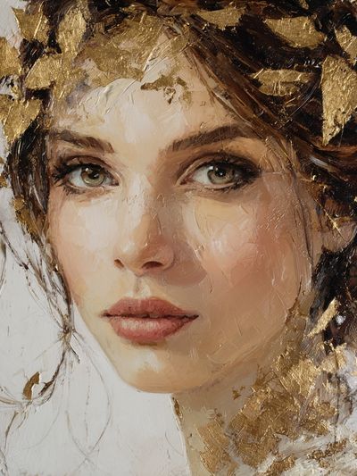 Gilded Woman Portrait Print. poster print
