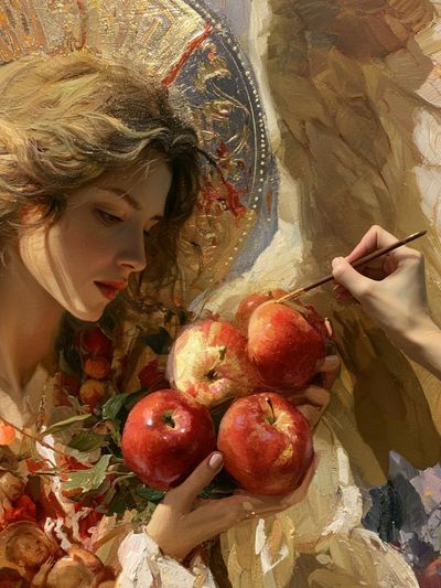 Apple Still Life Portrait Print. poster