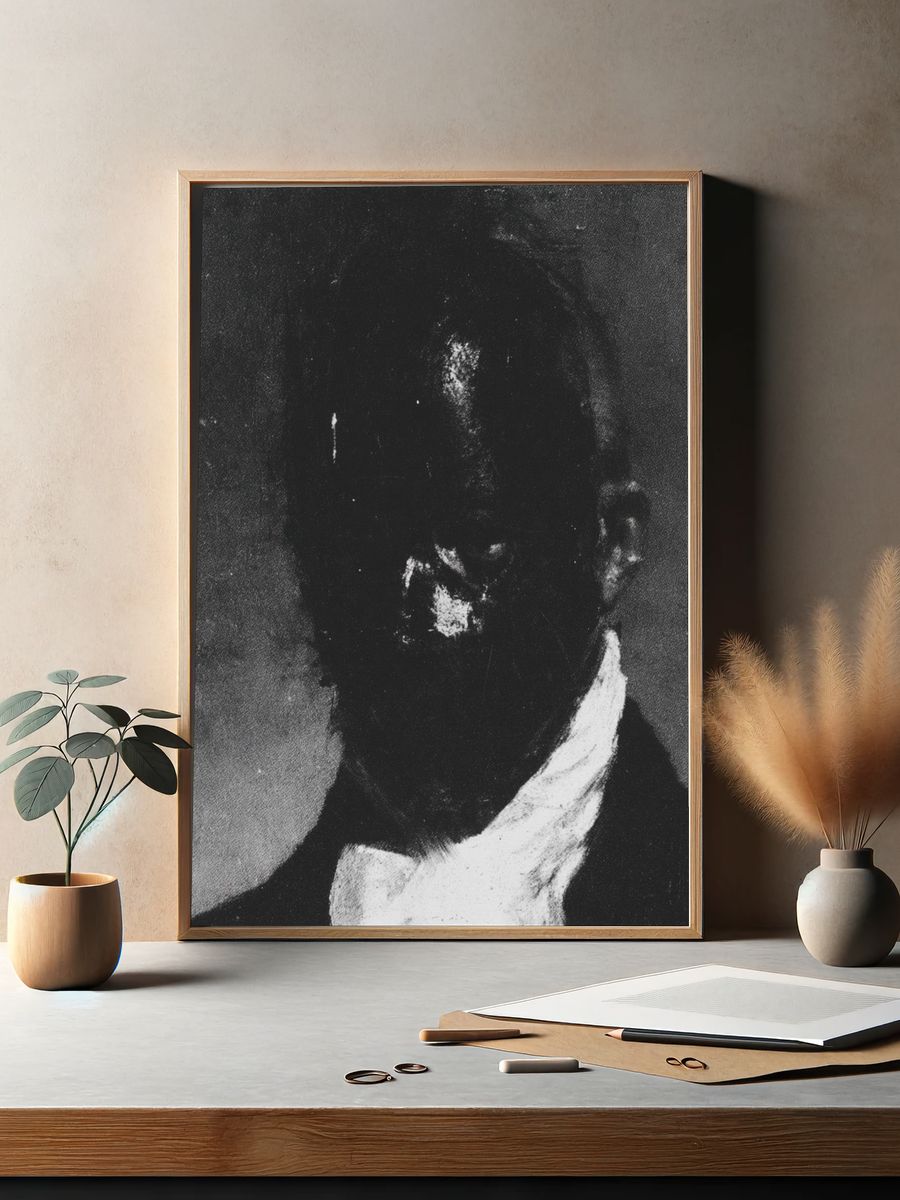 Abstract Portrait Black-White Print. — room view 2