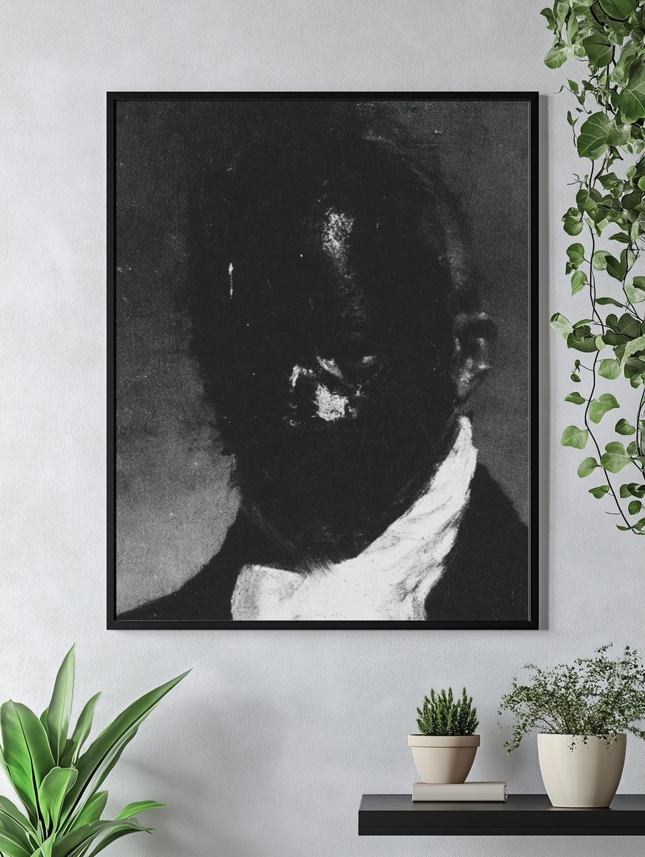 Abstract Portrait Black-White Print. — room view 4