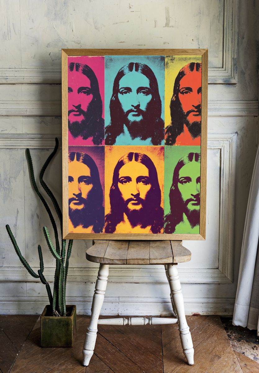 Pop Art Jesus Portrait Poster. — room view 1