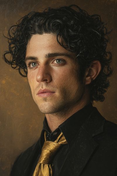 Curly-Haired Portrait Fine-Art Poster. poster print