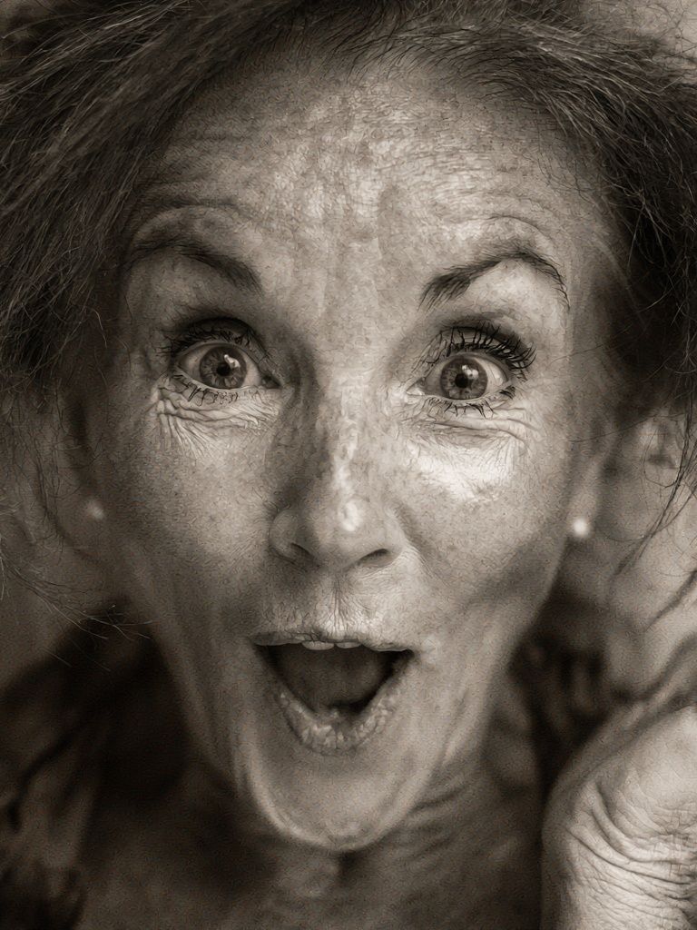 Surprised Woman Portrait Print. poster detail