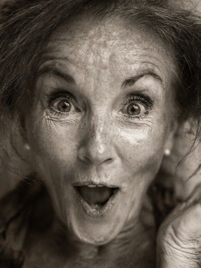 Surprised Woman Portrait Print.
