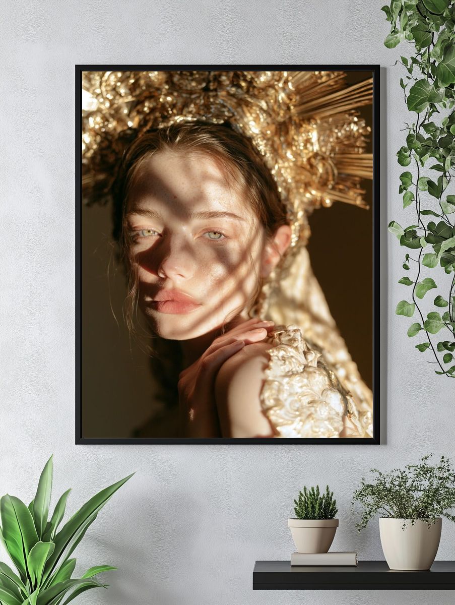 Golden Portrait Fashion Print. — room view 4
