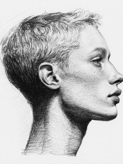 Profile Portrait Sketch Poster. poster