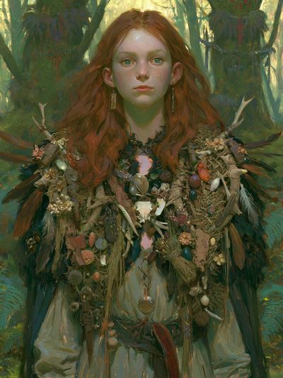 Forest Maiden Portrait Print.