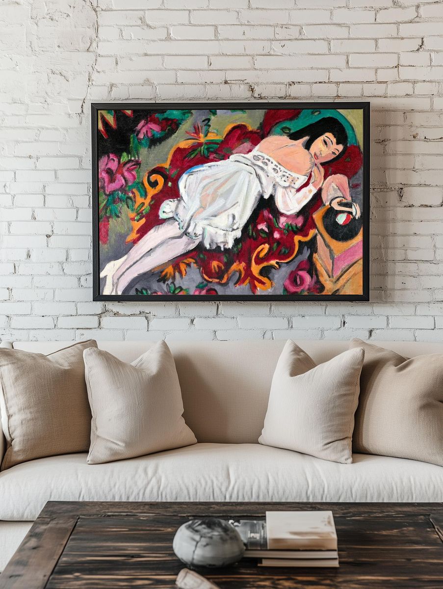 Reclining Woman — Fine Art Print. — room view 1