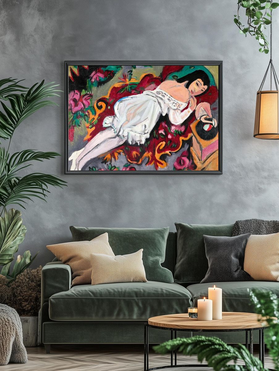 Reclining Woman — Fine Art Print. — room view 4