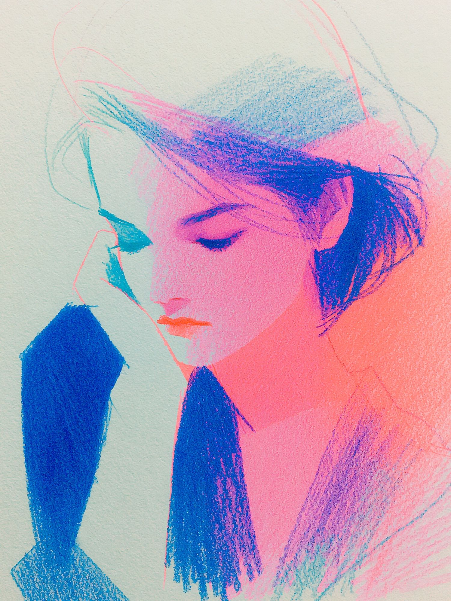 Dreamy Neon Portrait Print. poster detail