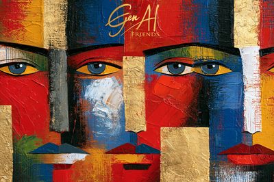Abstract Faces Pop-Art Poster. poster