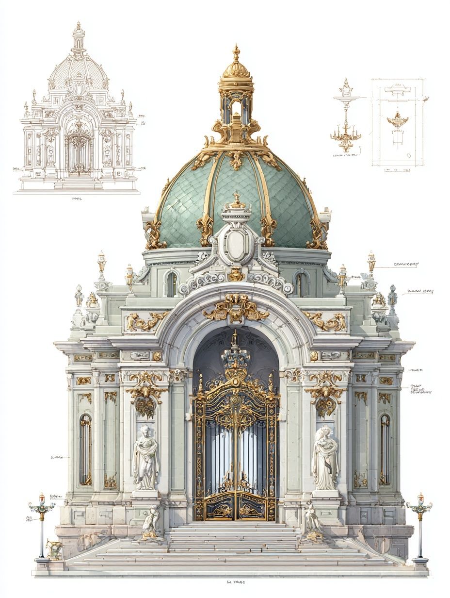 Ornate Architectural Gate — Fine Art Print. poster — fine-art art