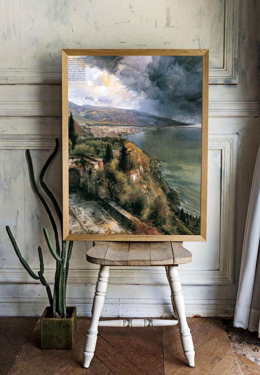 Stormy Coastal Landscape Print. room preview