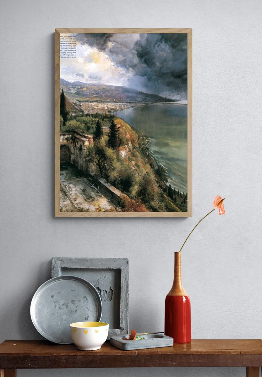Stormy Coastal Landscape Print. — room view 3