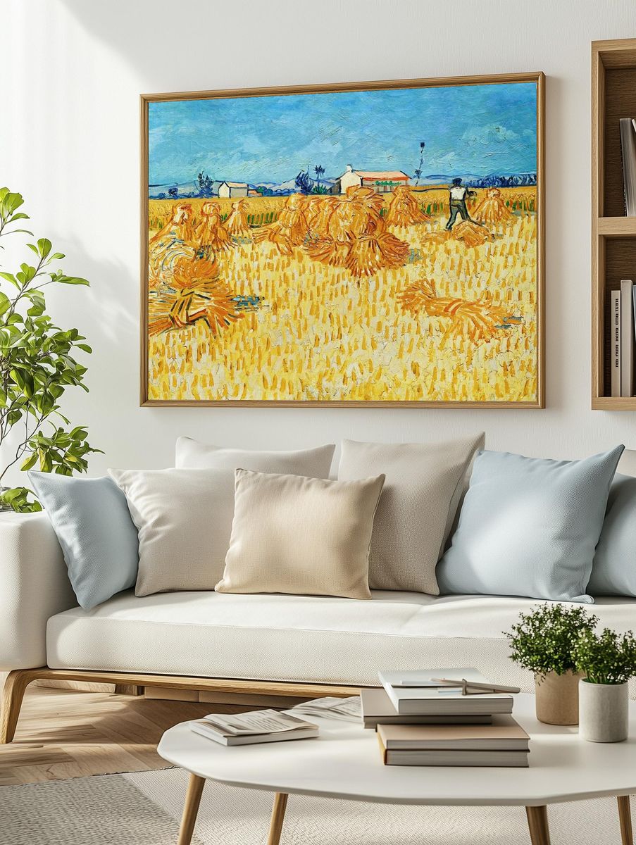 Wheat Field with Reaper — Fine Art Print. — room view 2