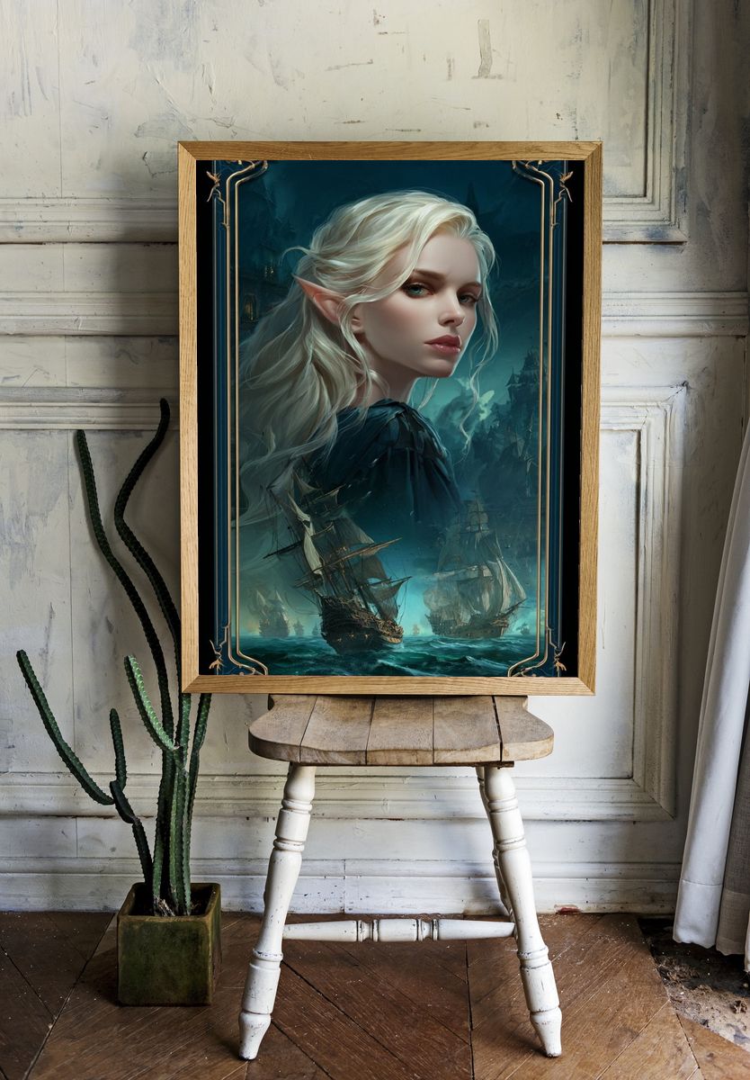 Elven Warrior — Fantasy Art Print room preview