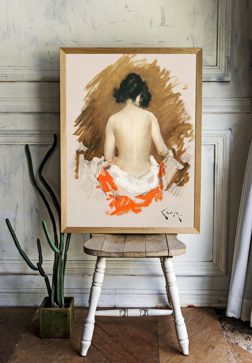 Naked Japanese woman kimono, vintage. room preview