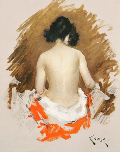 Naked Japanese woman kimono, vintage. poster