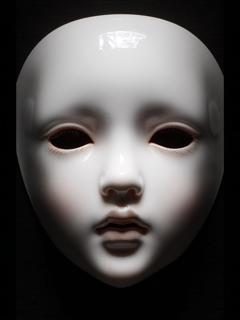 Porcelain Mask Dark Portrait Poster. poster — fine-art art